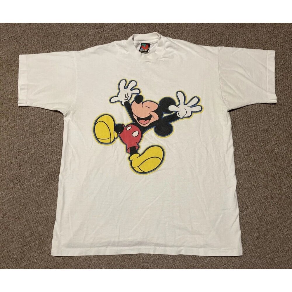 Vintage 90s Mens Large Walt Disney World Mickey Unlimited Single Stitch T-Shirt